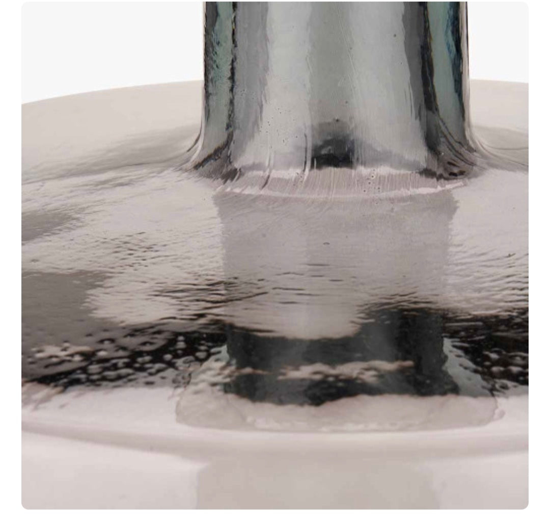 Grey Recycled Glass Bottle Vase