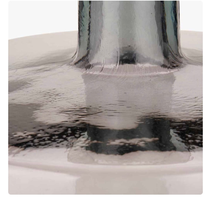 Grey Recycled Glass Bottle Vase