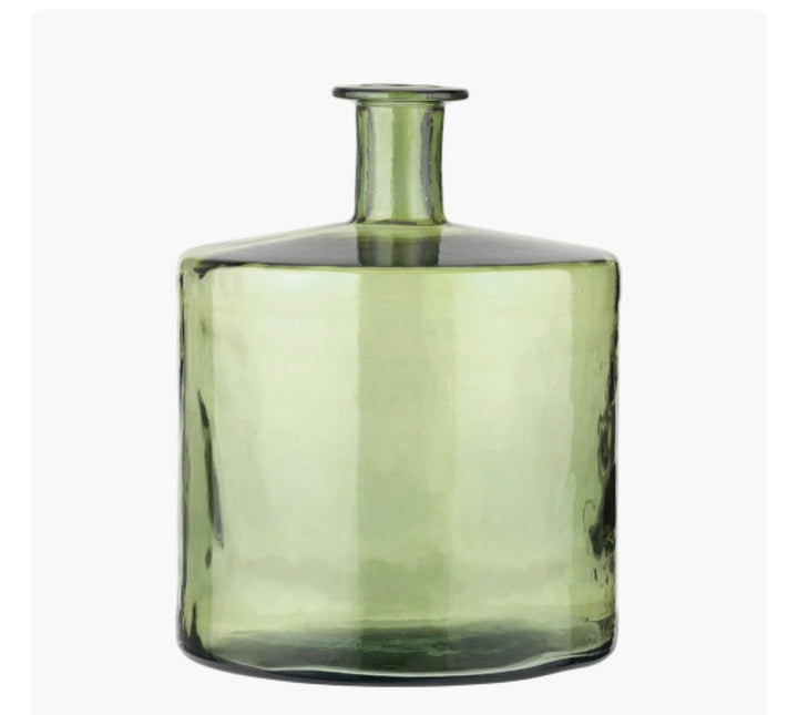Forest Green Recycled Glass Bottle Vase