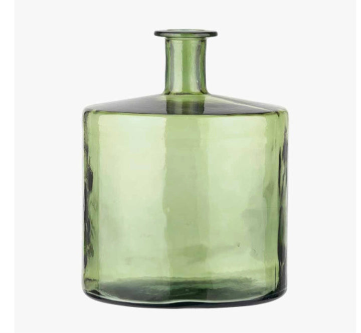 Forest Green Recycled Glass Bottle Vase