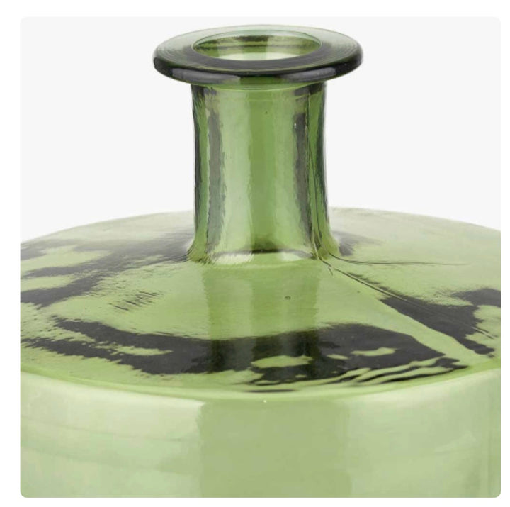 Forest Green Recycled Glass Bottle Vase