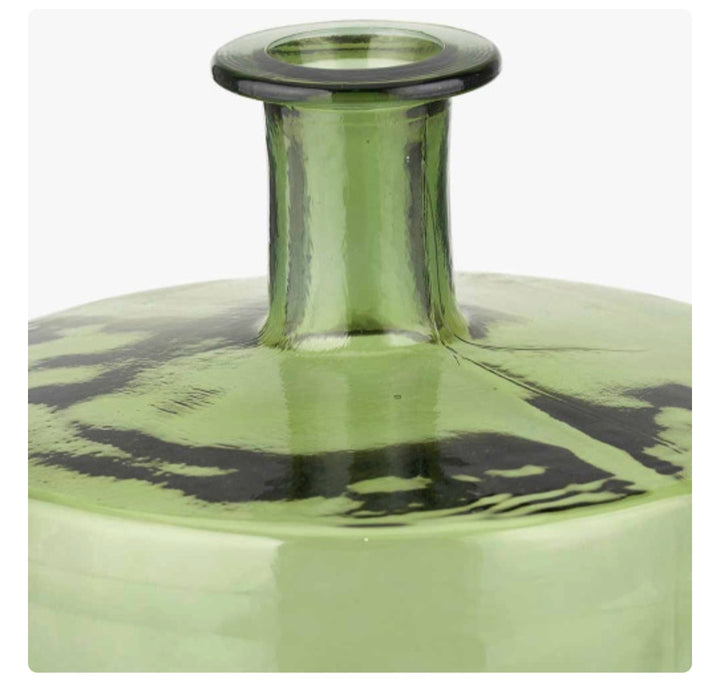 Forest Green Recycled Glass Bottle Vase