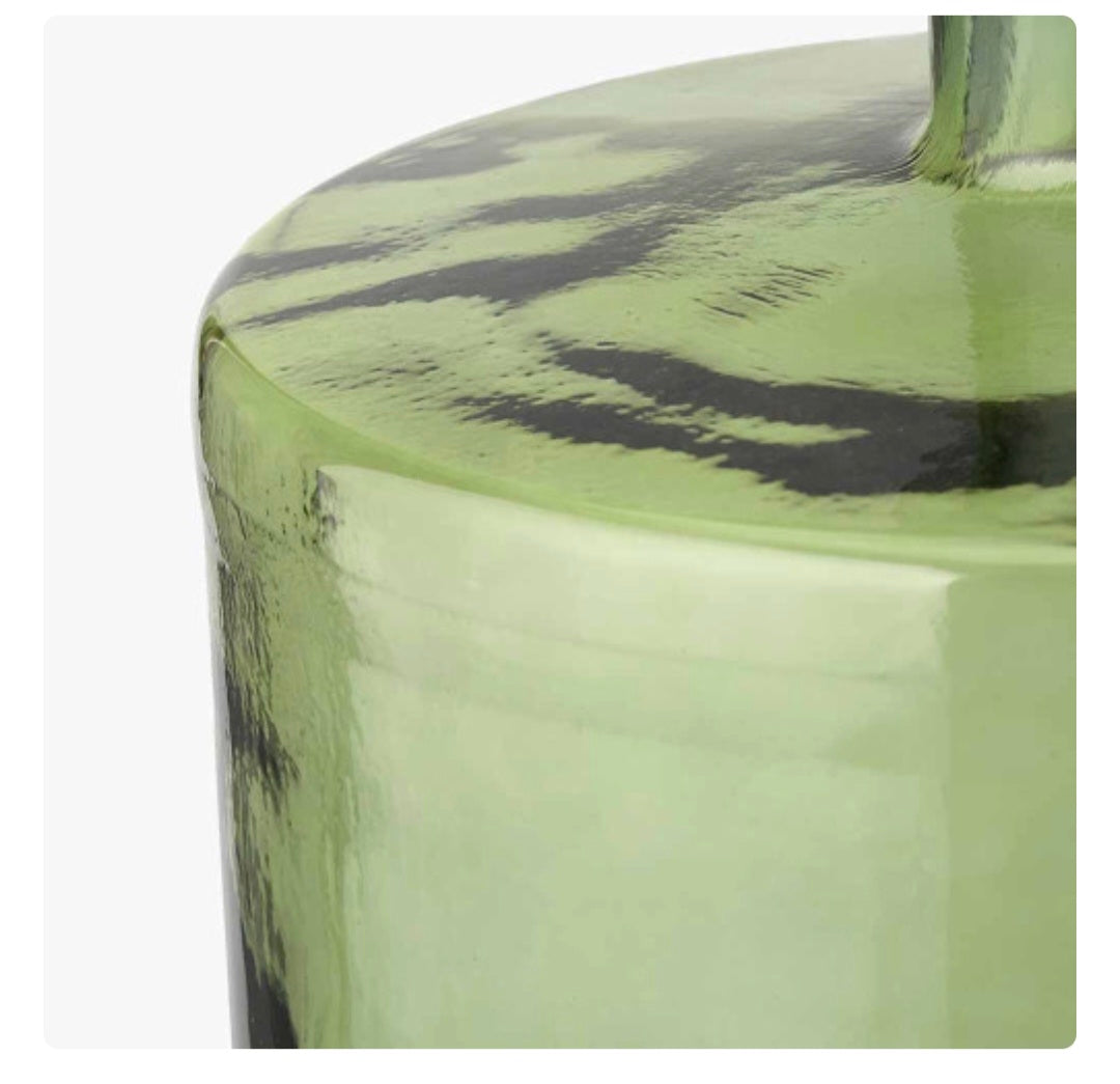 Forest Green Recycled Glass Bottle Vase