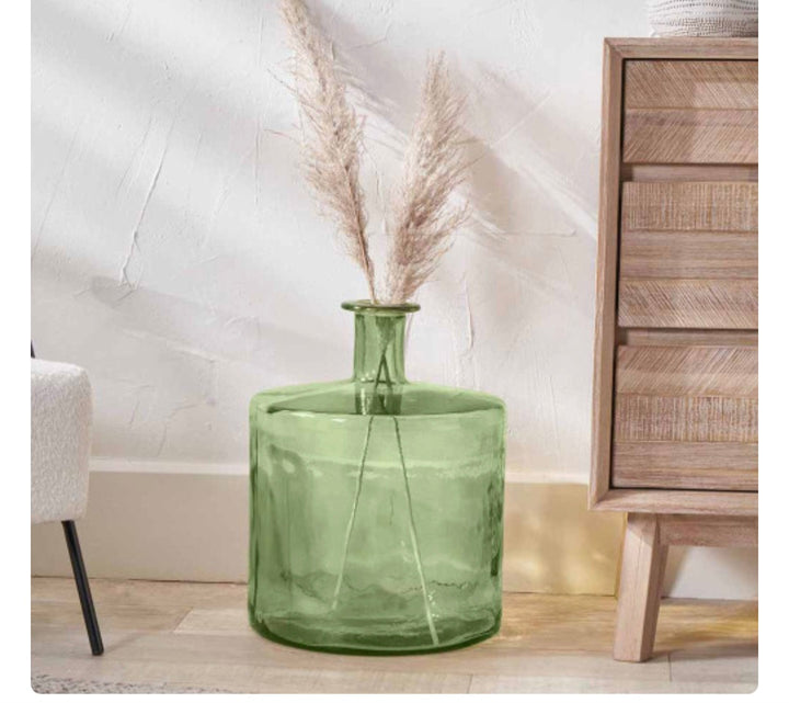 Forest Green Recycled Glass Bottle Vase