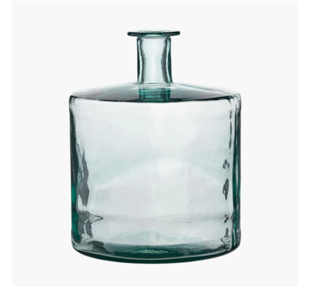 Clear Recycled Glass Bottle Vase