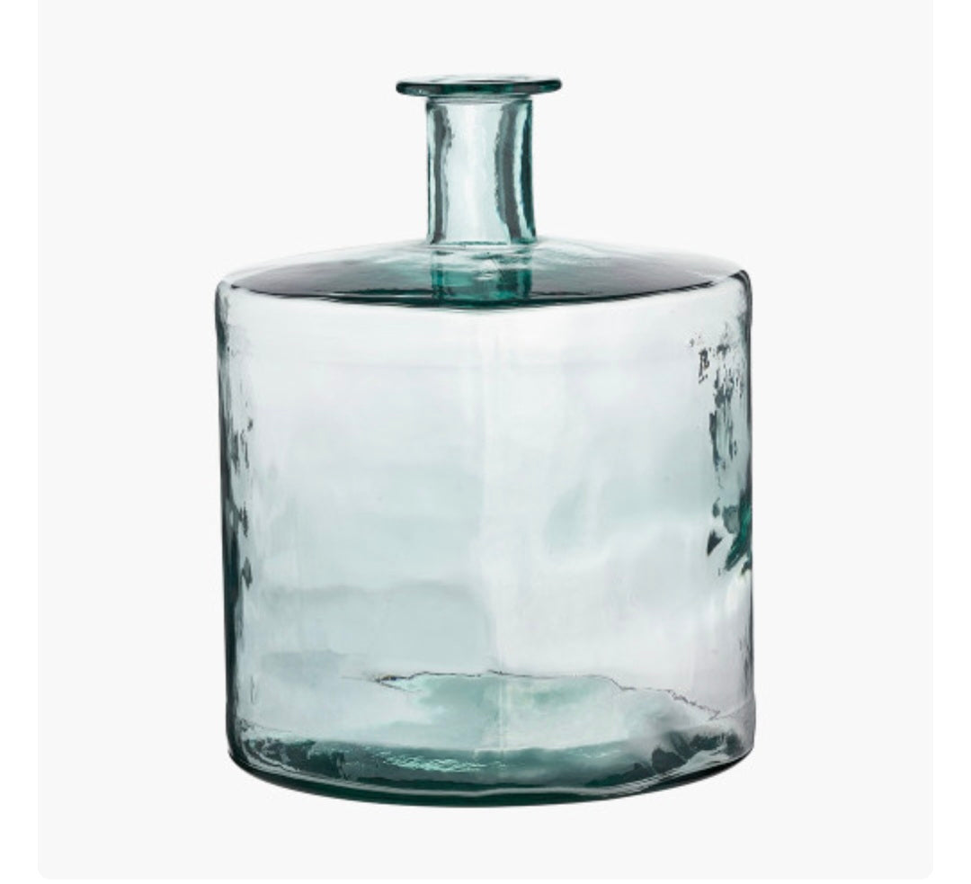 Clear Recycled Glass Bottle Vase