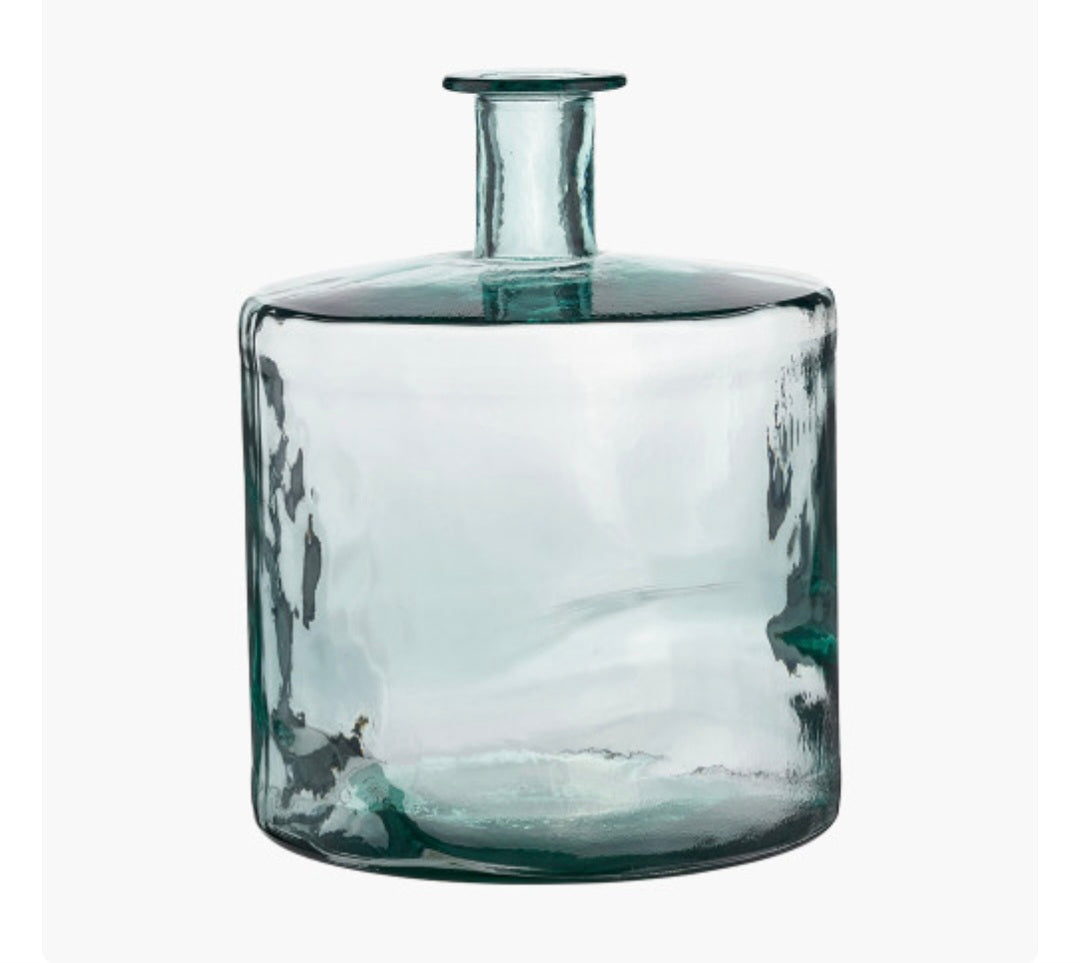 Clear Recycled Glass Bottle Vase