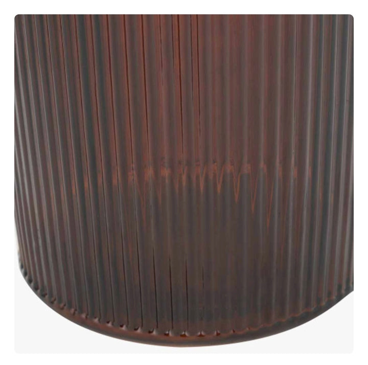 Pecan Brown Recycled Glass Ribbed Vase Tall