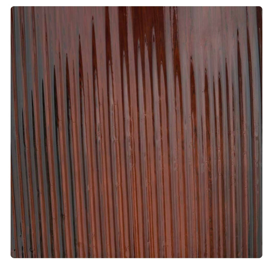 Pecan Brown Recycled Glass Ribbed Vase Tall