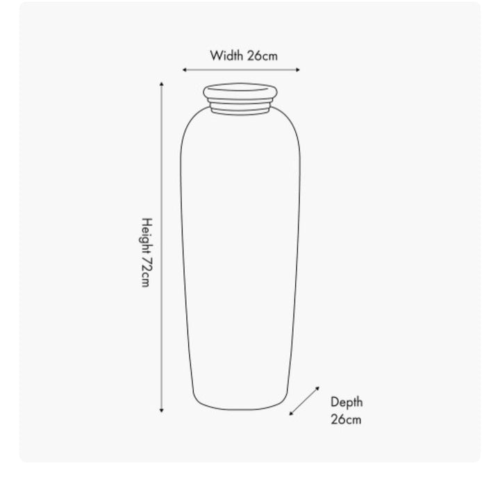 Pecan Brown Recycled Glass Ribbed Vase Tall