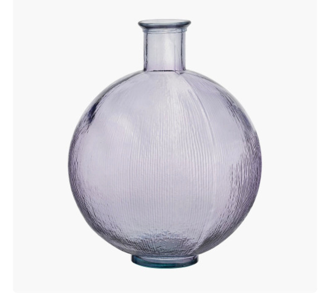 Lilac Round Recycled Glass Vase