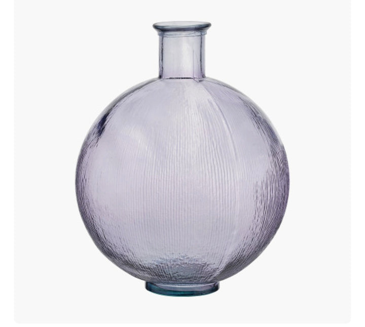 Lilac Round Recycled Glass Vase