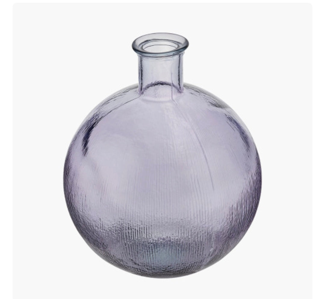 Lilac Round Recycled Glass Vase