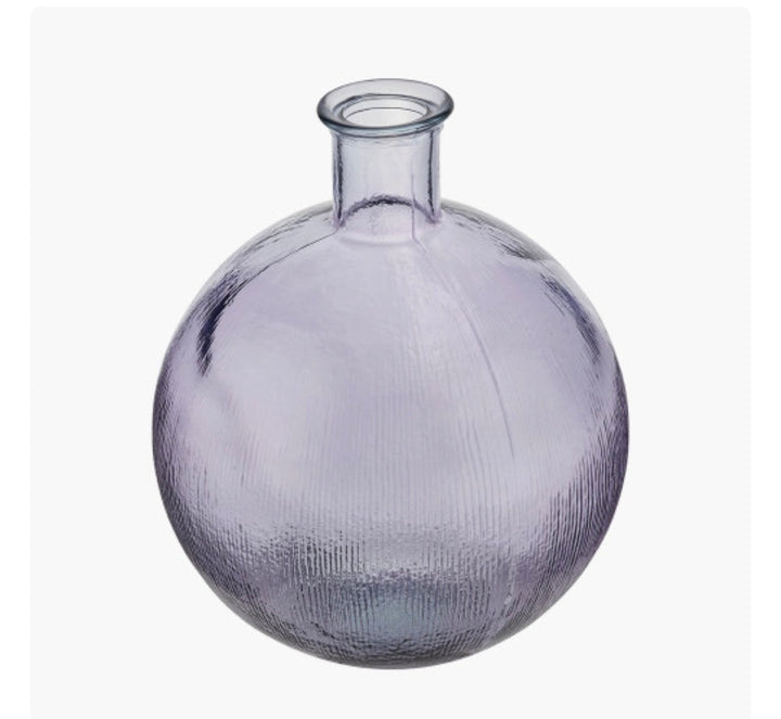 Lilac Round Recycled Glass Vase