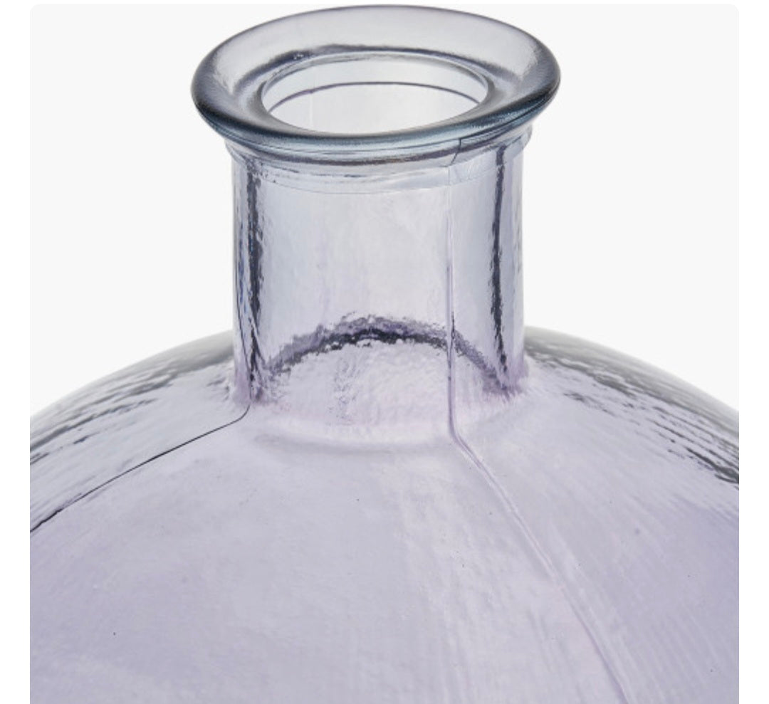 Lilac Round Recycled Glass Vase