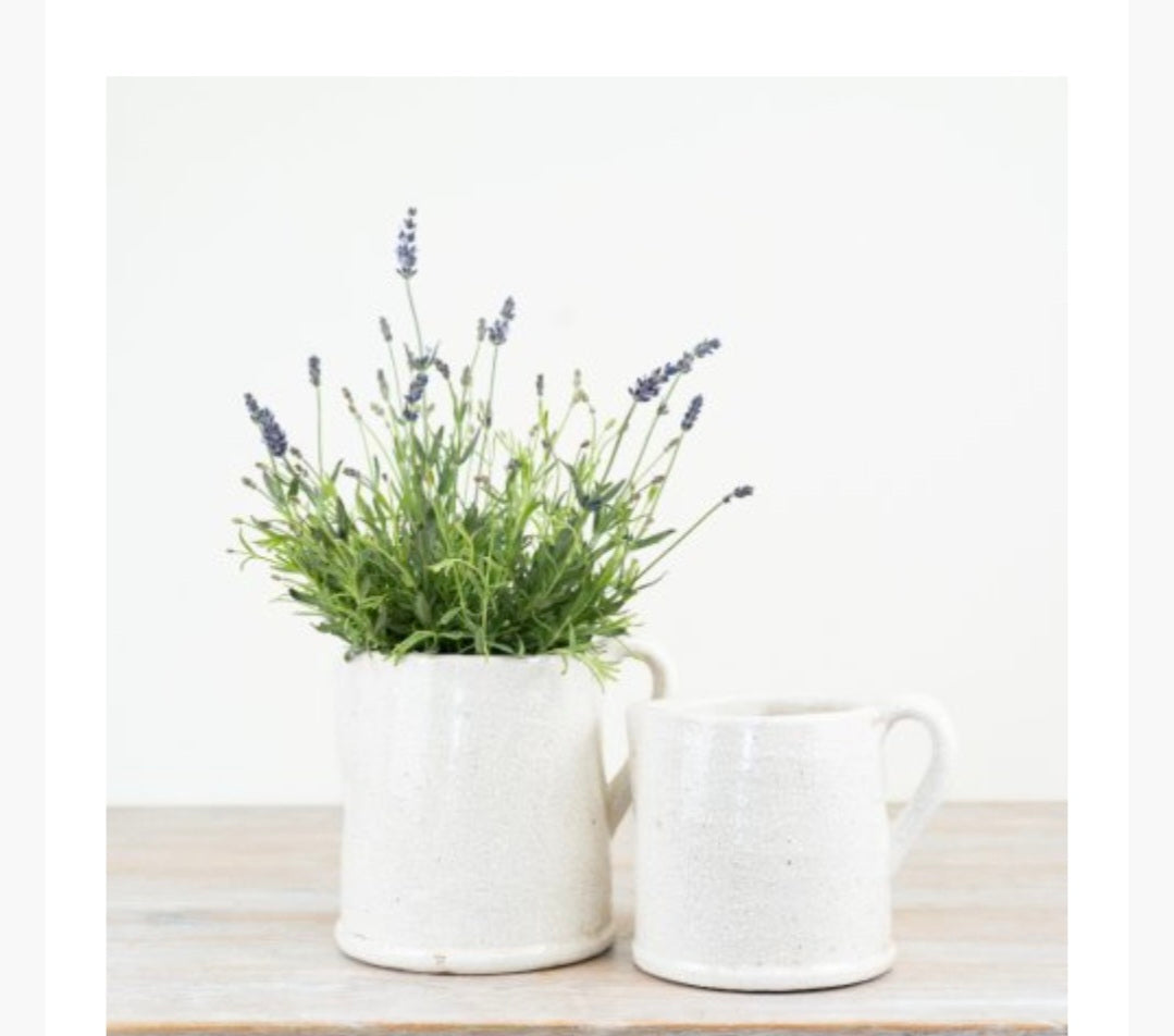 White Crackle Jug, 22cm