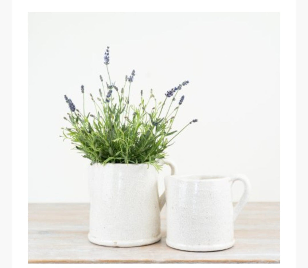 White Crackle Jug, 22cm