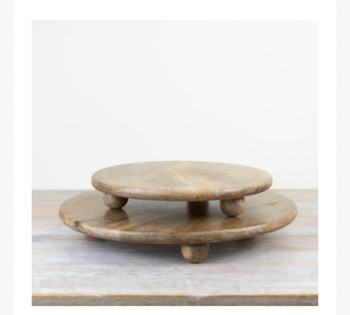 Large Wooden Candle Plate Holder, 40cm