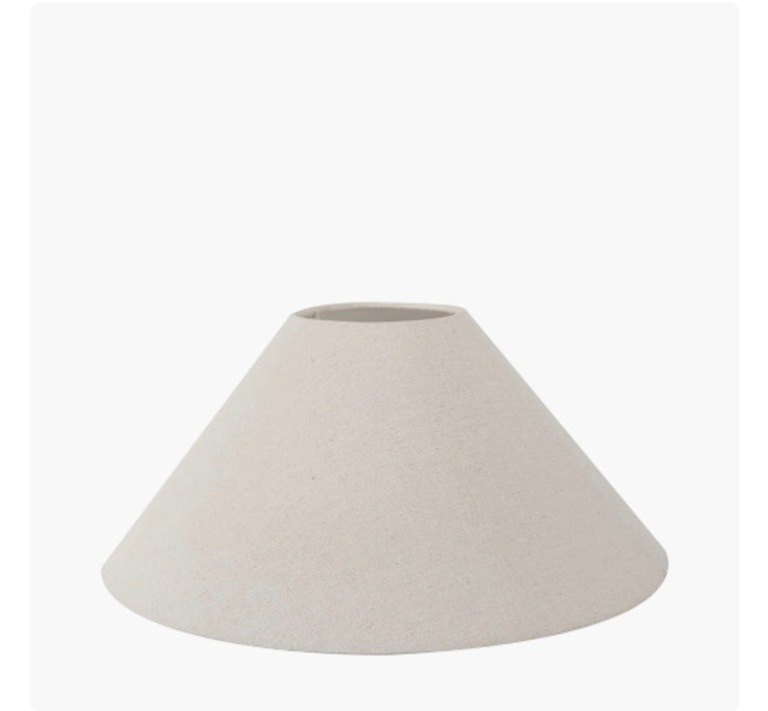 Barbier White Art Deco Fan Ceramic Table Lamp Base with Harley 45cm Slubby Hopsack Empire Lampshade