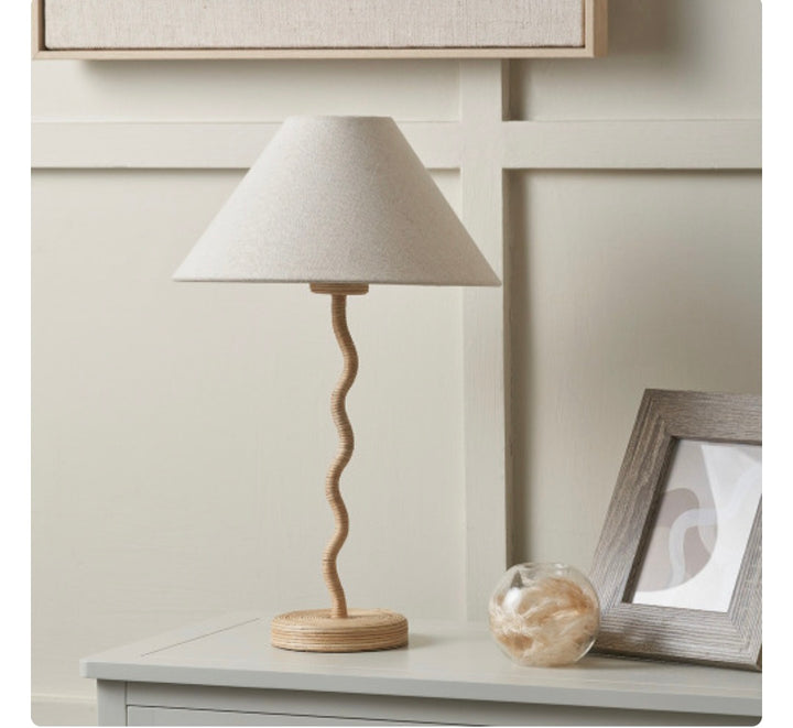 Palau Rattan Wave Table Lamp Base