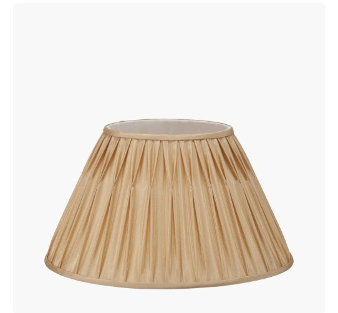 Garbo 45cm Gold Silk Mix Pinch Pleat Tapered Lampshade