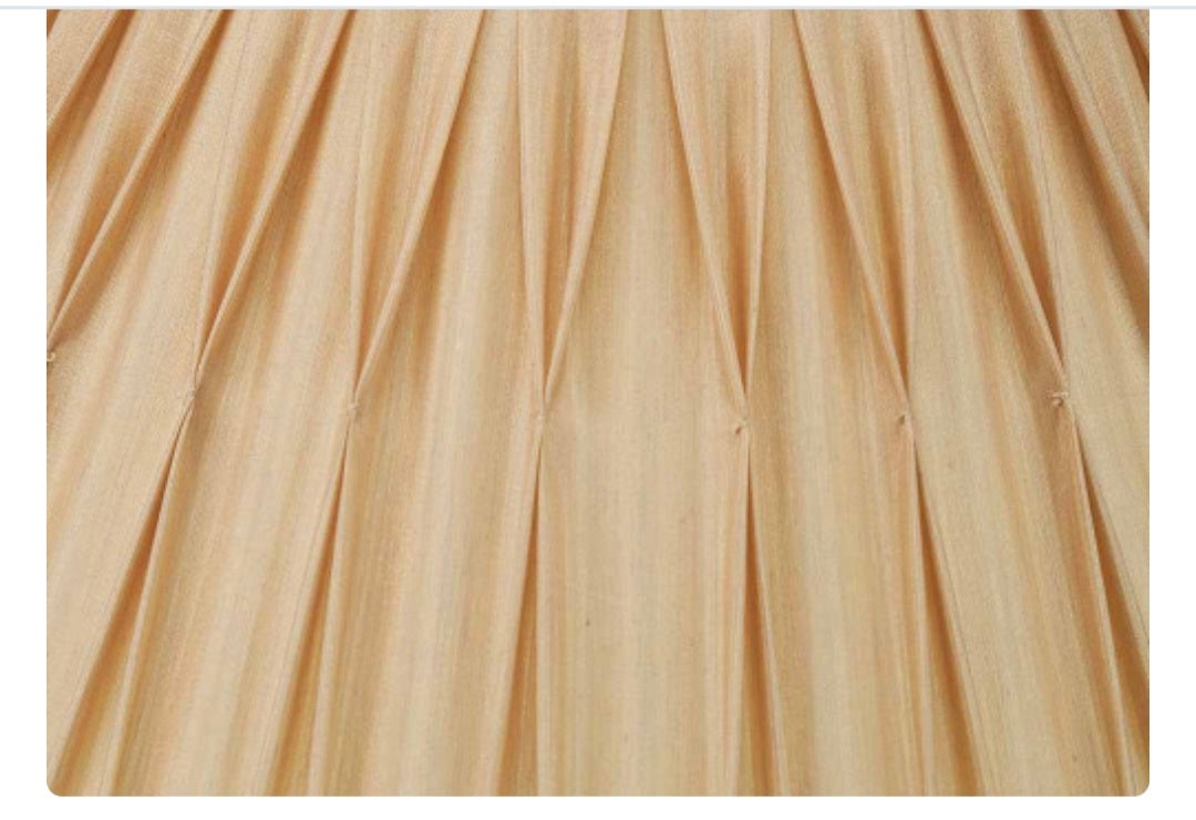 Garbo 40cm Gold Silk Mix Pinch Pleat Tapered Lampshade