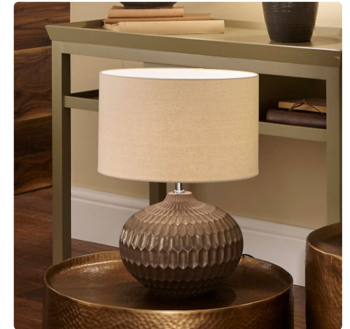 Cassius Bronze Textured Glazed Ceramic Table Lamp
