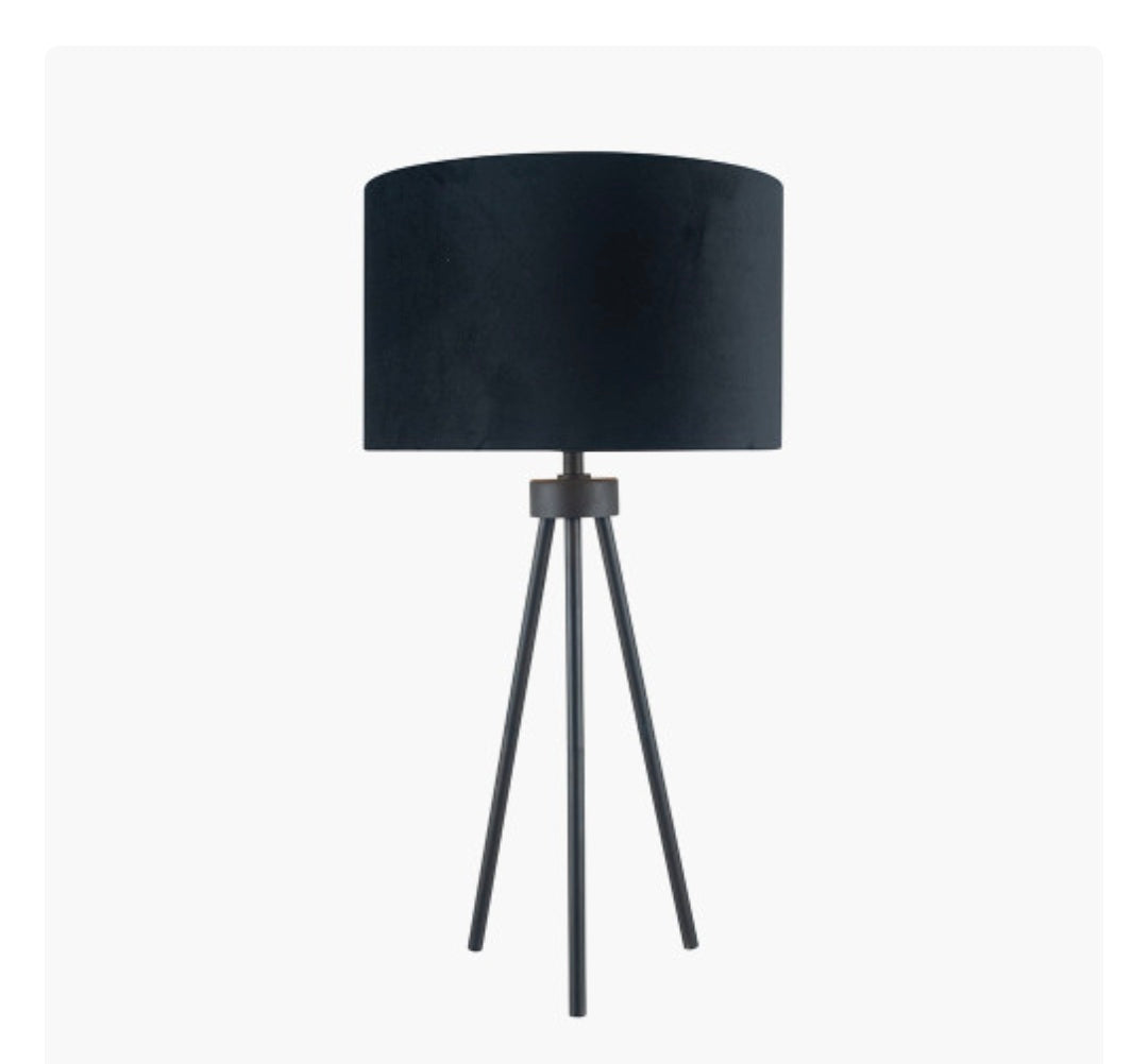 Houston Matt Black Metal Tripod Table Lamp