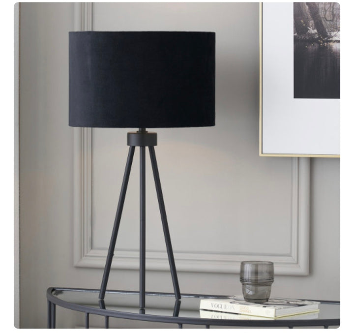Houston Matt Black Metal Tripod Table Lamp