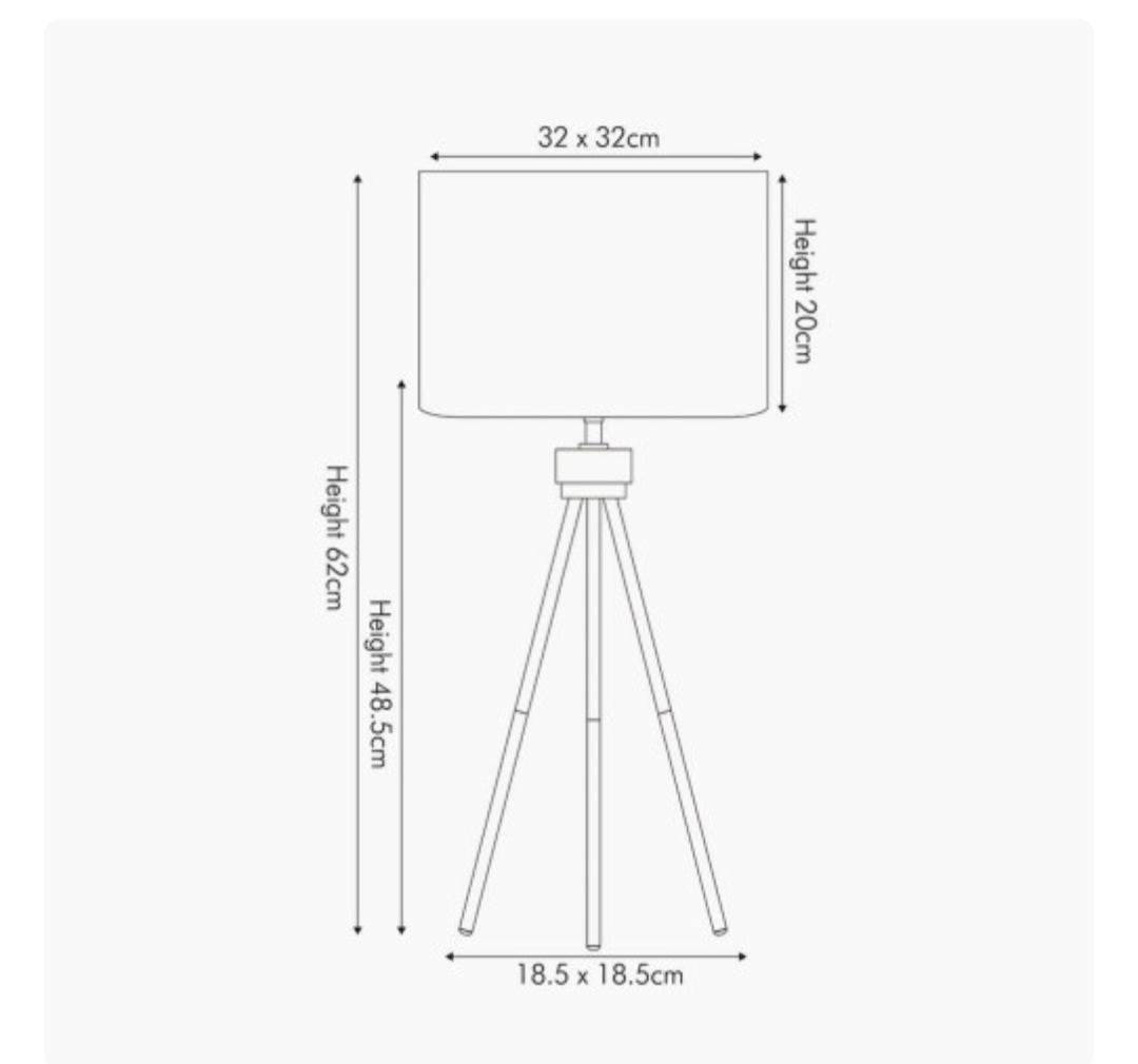 Houston Matt Black Metal Tripod Table Lamp