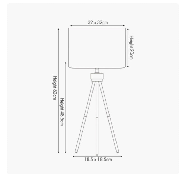 Houston Matt Black Metal Tripod Table Lamp