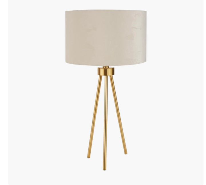 Houston Brushed Brass Metal Tripod Table Lamp