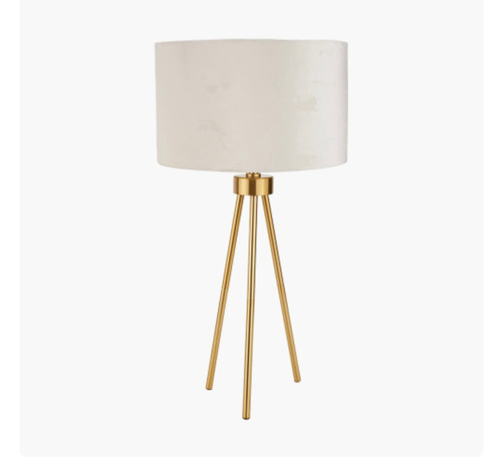 Houston Brushed Brass Metal Tripod Table Lamp
