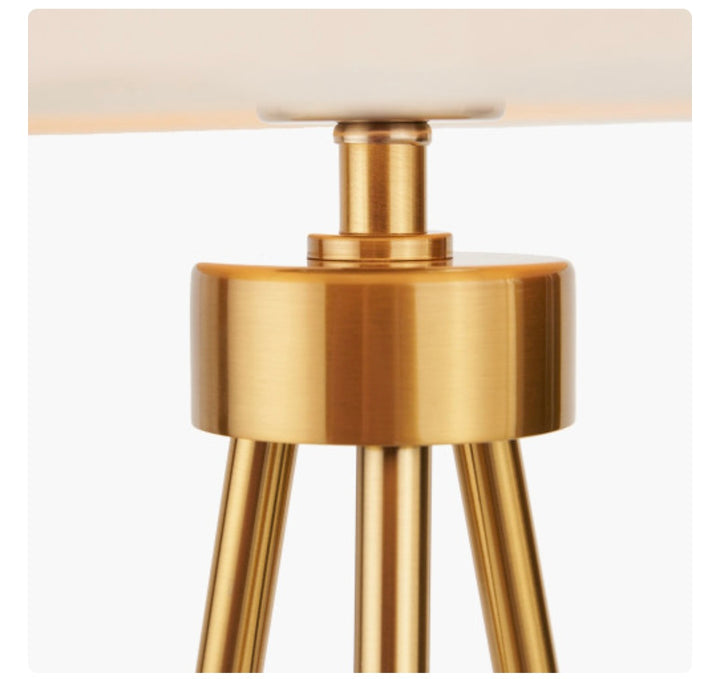 Houston Brushed Brass Metal Tripod Table Lamp