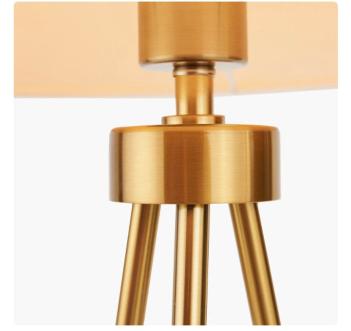 Houston Brushed Brass Metal Tripod Table Lamp