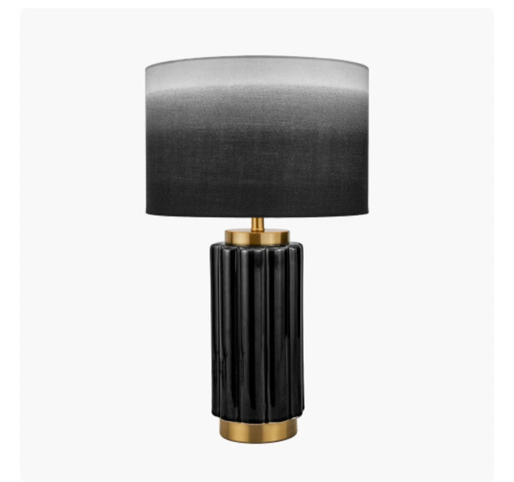 Lushan Black Scalloped Ceramic Table Lamp