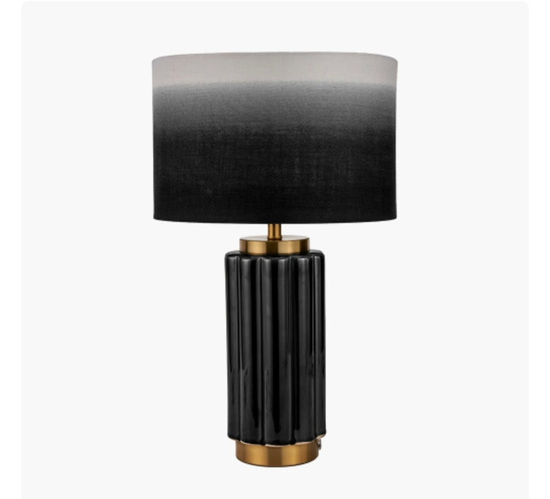 Lushan Black Scalloped Ceramic Table Lamp