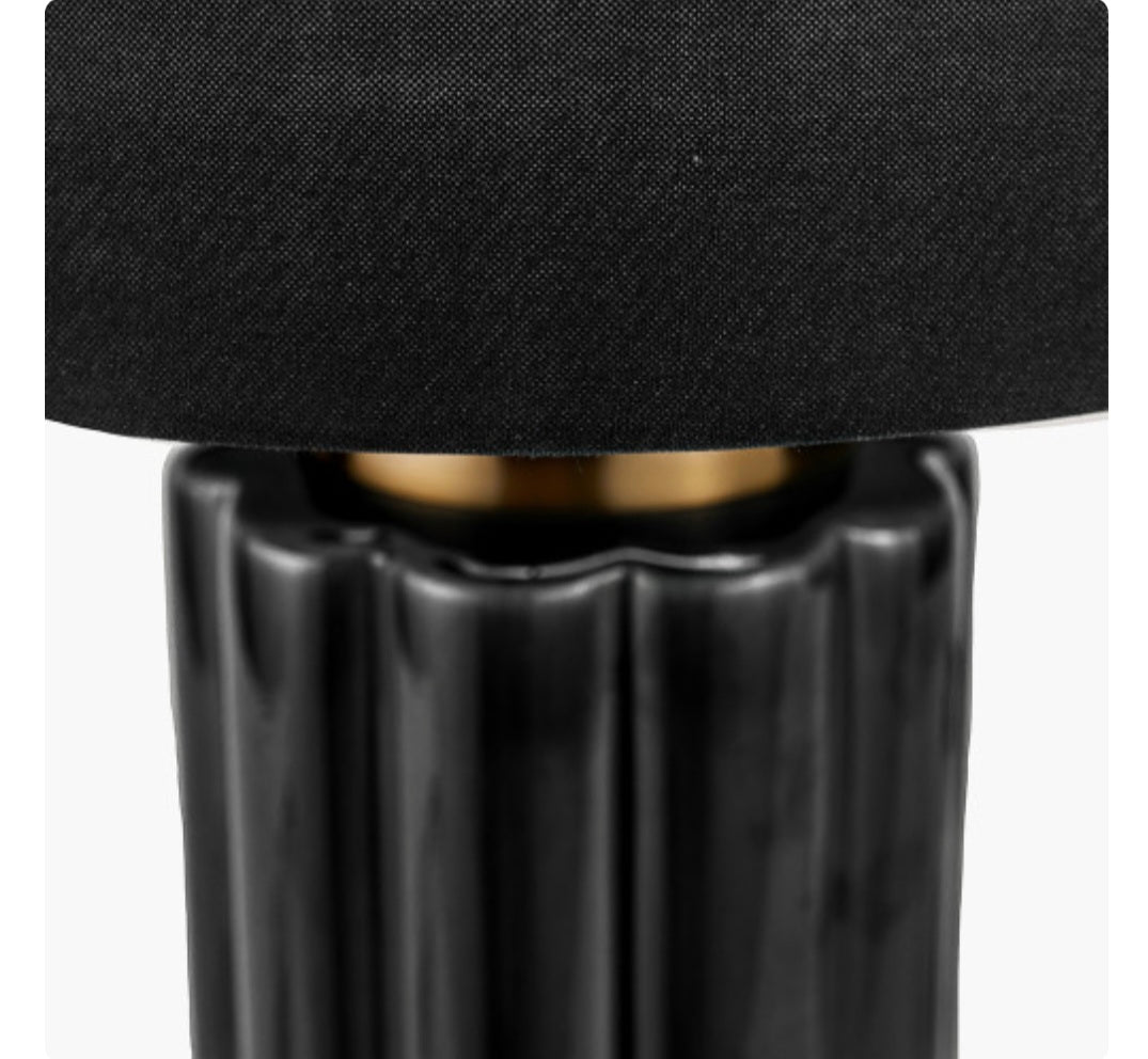 Lushan Black Scalloped Ceramic Table Lamp