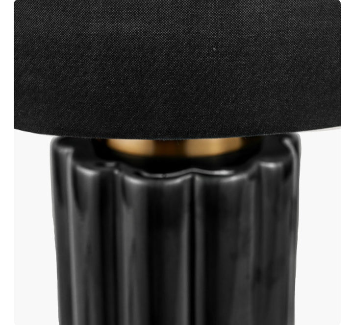 Lushan Black Scalloped Ceramic Table Lamp