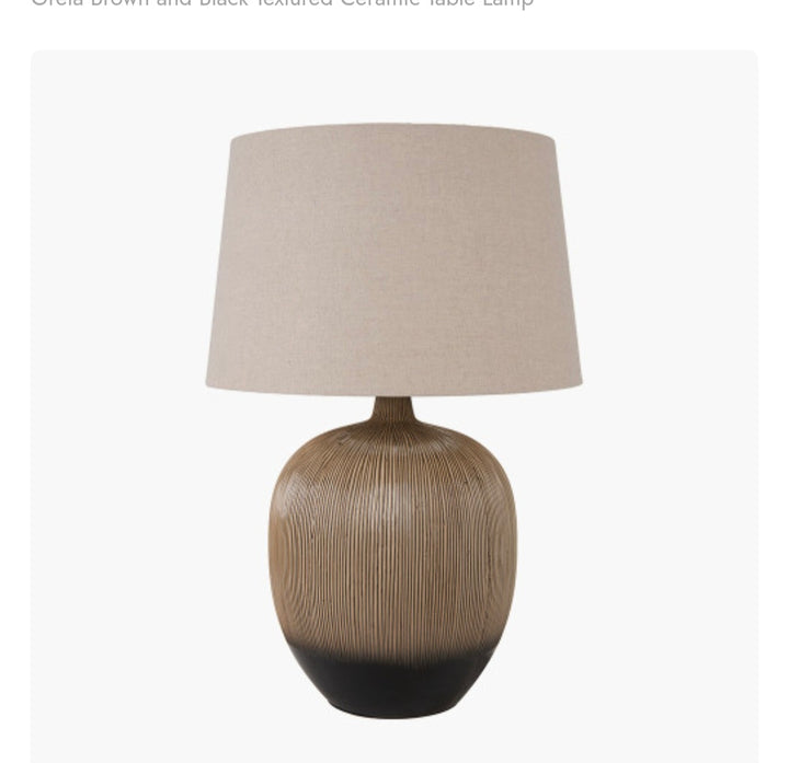 Greta Brown and Black Textured Ceramic Table Lamp
