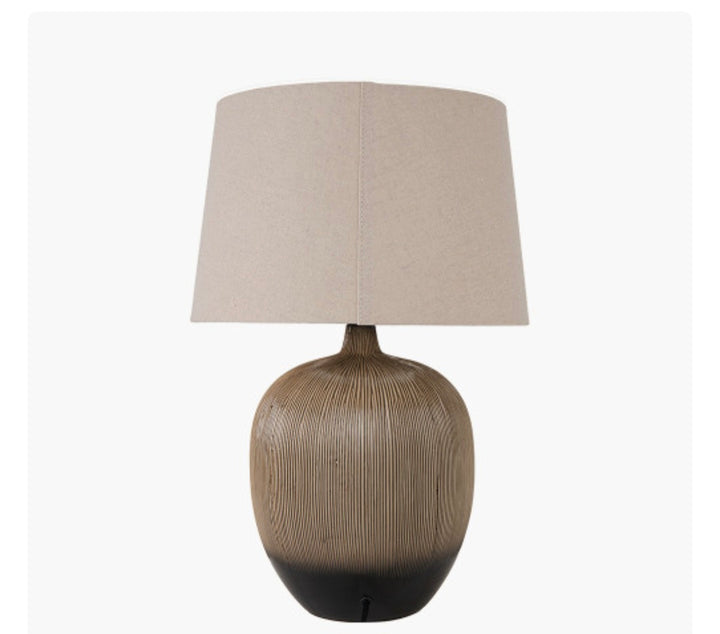 Greta Brown and Black Textured Ceramic Table Lamp