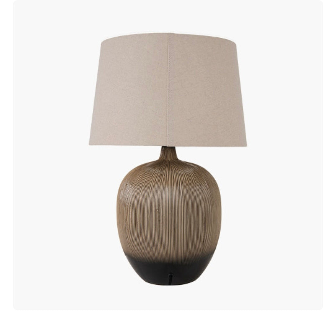 Greta Brown and Black Textured Ceramic Table Lamp