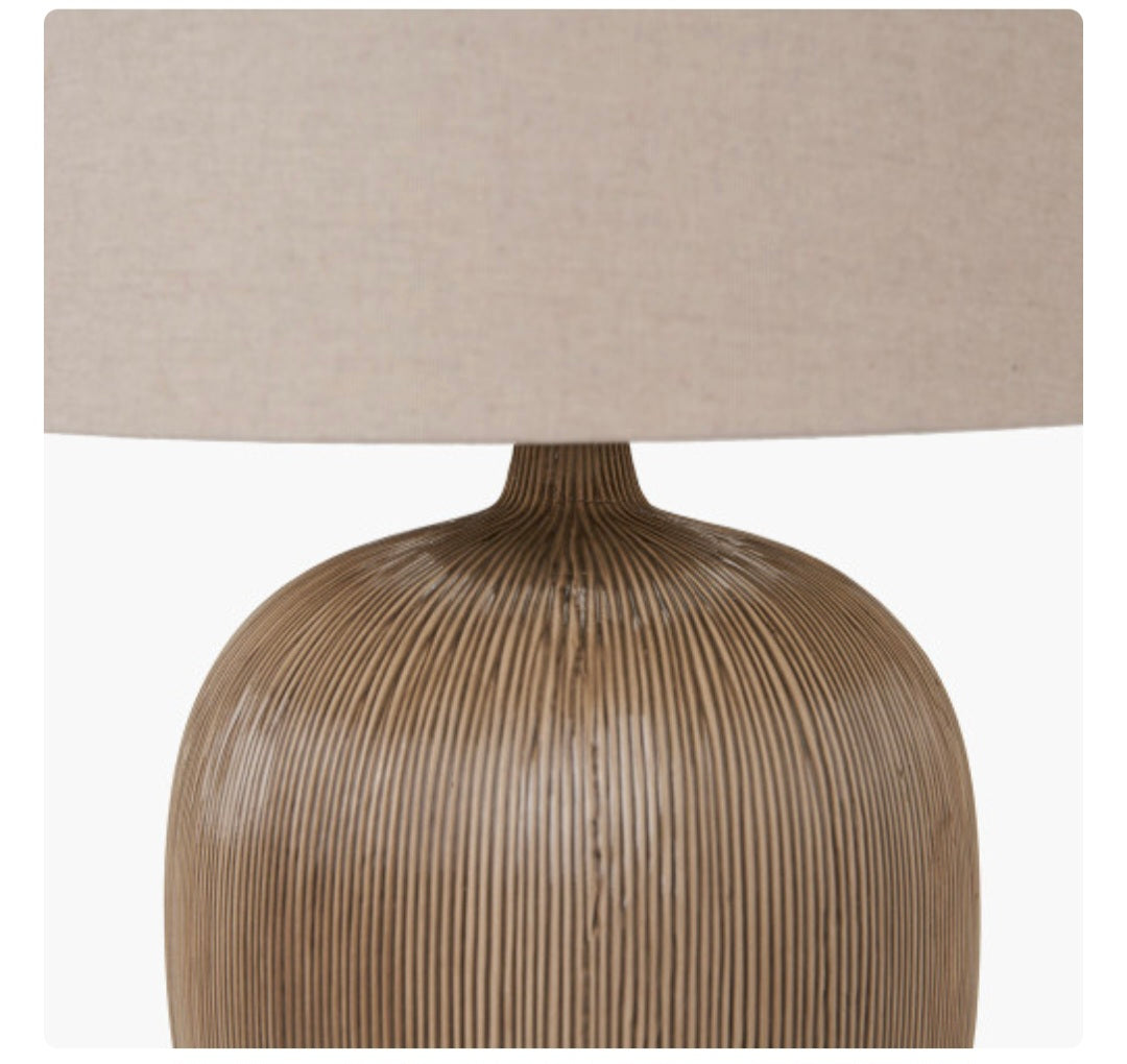 Greta Brown and Black Textured Ceramic Table Lamp