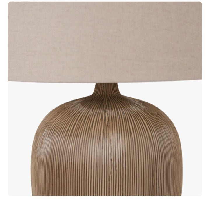 Greta Brown and Black Textured Ceramic Table Lamp