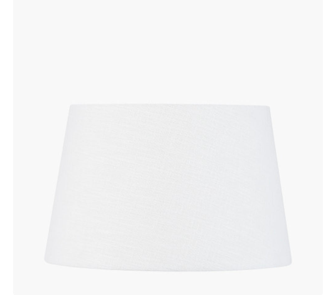 Lys 30cm White Self Lined Linen Tapered Lampshade