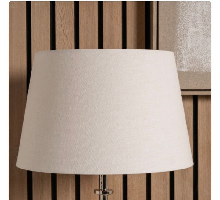 Lys 30cm White Self Lined Linen Tapered Lampshade