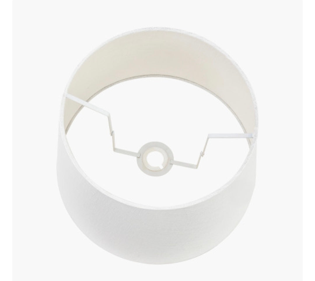 Lys 30cm White Self Lined Linen Tapered Lampshade