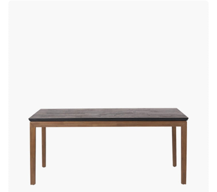 Gio Black and Natural Acacia Wood Dining Table/6 seater