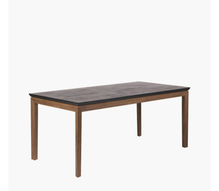 Gio Black and Natural Acacia Wood Dining Table/6 seater