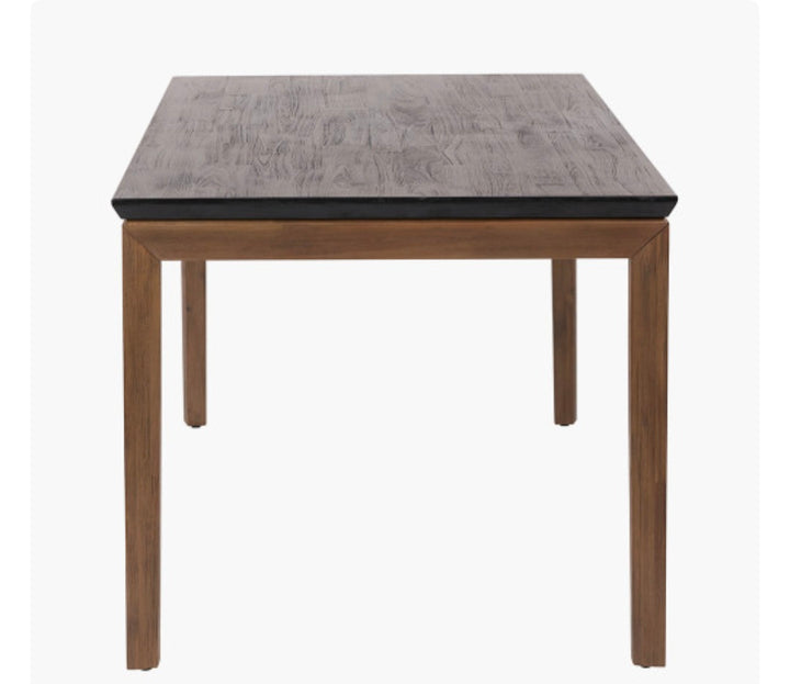 Gio Black and Natural Acacia Wood Dining Table/6 seater